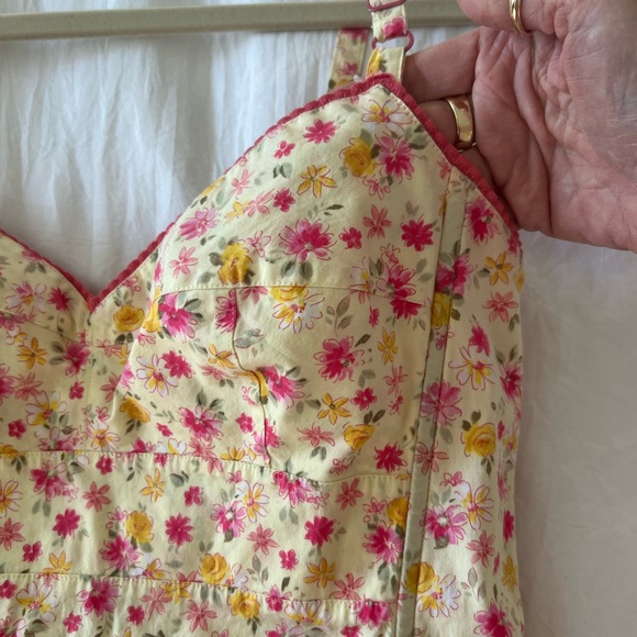 Aqua Floral Corset Top - Picture 3 of 5